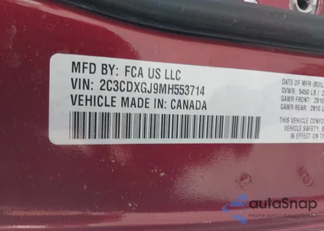 2021 Dodge Charger Scat Pack Widebody Rwd from USA, damaged, VIN 2C3CDXGJ9MH553714